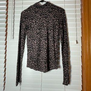 Free People cheetah long sleeve top size S